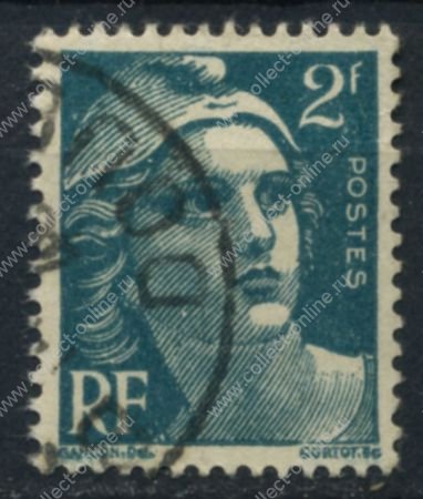 Франция 1945-1947 гг. Sc# 536 • 2 fr. • Марианна • стандарт • Used F-VF