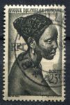 Французская Экваториальная Африка 1947 г. • Iv# 224 • 25 fr. • осн. выпуск • девушка • концовка • Used F-VF