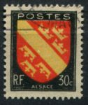 Франция 1946 г. • Mi# 753 • 30 c. • Гербы городов и регионов • Эльзас • стандарт • Used VF