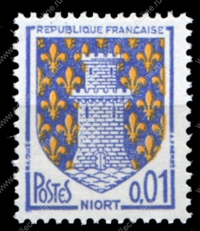 Франция 1964 г. • Mi# 1458(Iv# 1351A) • 1 c. • Гербы, Ньор • стандарт • MNH OG VF
