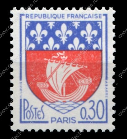 Франция 1965 г. • Mi# 1497(Iv# 1354) • 30 c. • Гербы, Париж • стандарт • MNH OG VF