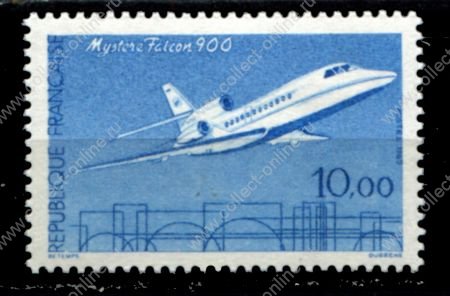 Франция 1985 г. • Mi# 2504 • 10 fr. • Французские самолеты • Фалькон 900 • авиапочта • MNH OG VF ( кат.- € 6 )