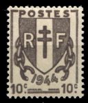 Франция 1945 г. • Mi# 674(Iv# 670) • 10 c. • Освобождение • стандарт • MNH OG VF