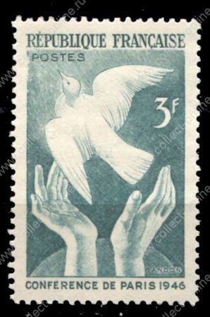 Франция 1946 г. • Mi# 763 • 3 fr. • Международная мирная конференция(Париж) • MNG VF