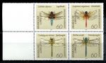 Германия • ФРГ 1991 г. • Mi# 1545-1548 • 60 pf.(4) • стрекозы • кв. блок • MNH OG XF ( кат.- €6 )