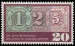 Германия • ФРГ 1965 г. • Mi# 482 • 20 pf. • 125-летие выпуска 1-й немецкой почтовой марки • первые марки Турн-и-Таксис • MLH OG XF