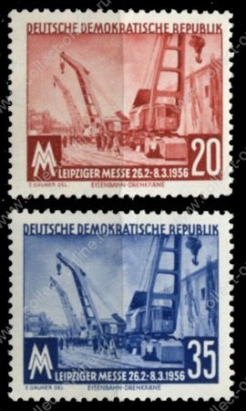 ГДР 1956 г. • Mi# 518-19 • 20 и 35 pf. • Весенняя выставка в Лейпциге • полн. серия • MNH OG VF