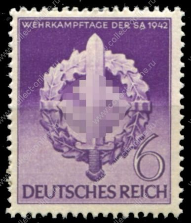 Германия 3-й рейх 1942 г. • Mi# 818 • 6 pf. • День штурмовиков • MNH OG XF 