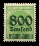 Германия 1923 г. • Mi# 308A • 800 тыс. на 1000 м. • надп. нов. номинала • MNH OG VF