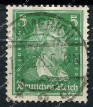 Германия 1926-1927 гг. • Mi# 388 • 5 pf. • Шиллер • стандарт • Used F-VF