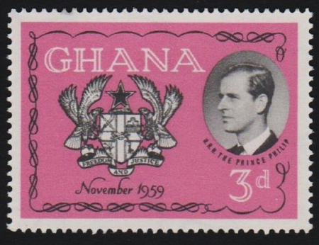Гана 1959 г. Gb# 233 • 3 d. • Визит Принца Филиппа • MNH OG VF