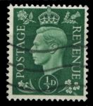 Великобритания 1937-1947 гг. • Gb# 462 • ½ d. • Георг VI • стандарт • Used F-VF