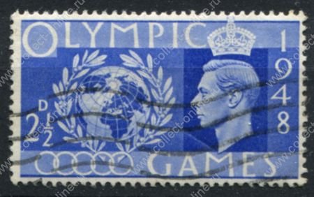 Великобритания 1948 г. • Gb# 495 • 2½ d. • Летние Олимпийские Игры • Лондон • Used VF