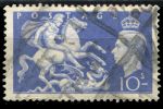 Великобритания 1951 г. Gb# 511 • Георг VI • 10s. • св. Георгий и дракон • Used F-VF ( кат.- £7.50 )