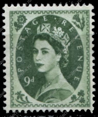 Великобритания 1958-65 гг. Gb# 582 • Елизавета II • 9d. • стандарт • Used VF-XF