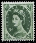 Великобритания 1958-65 гг. Gb# 582 • Елизавета II • 9d. • стандарт • Used VF-XF