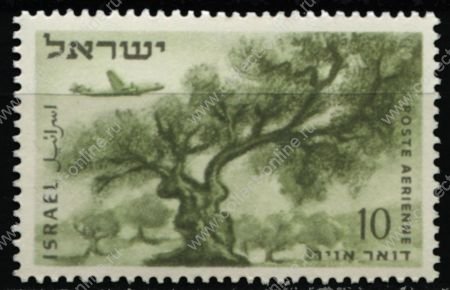 Израиль 1953 г. SC# C9 • 10 p. • Самолет над деревом • авиапочта • MNH OG XF