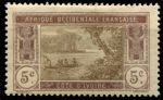 Кот-д'Ивуар 1922-1928 гг. • Iv# 62 • 5 c. • осн. выпуск • лодка на реке • MH OG VF