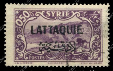 Латакия 1931-1933 гг. • SC# 7 • 50 с.(0.50 pi.) • надпечатка на осн. выпуске марок Сирии • Used F-VF