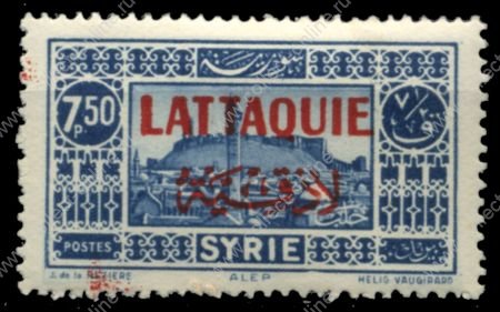 Латакия 1931-1933 гг. • SC# 17 • 7.50 pi. • надпечатка на осн. выпуске марок Сирии • MH OG VF