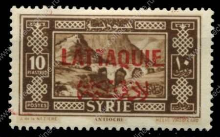 Латакия 1931-1933 гг. • SC# 18 • 10 pi. • надпечатка на осн. выпуске марок Сирии • MH OG VF