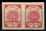Латвия 1919 г. • Mi# 3B • 5 k. • на линованной бумаге (б.з.) • стандарт • пара • MNH OG XF