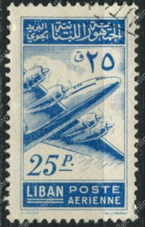 Ливан 1953 г. • SC# C179 • 25 p. • четырёхмоторный самолет Lockheed • авиапочта • Used VF