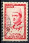 Марокко 1956-1957 гг. • Mi# 413 • 50 fr. • Король Мохаммед V • стандарт • Used F-VF
