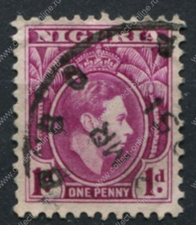 Нигерия 1938-1951 гг. • Gb# 50b • 1 d. • Георг VI • стандарт • Used F-VF