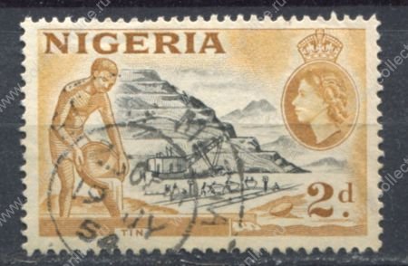 Нигерия 1953-1958 гг. • Gb# 72 • 2 d. • осн. выпуск • Елизавета II • Used F-VF