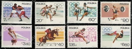 Польша 1967 г. • Mi# 1761-8 • 20 gr. - 7 zt. • Олимпийские игры (предварительный выпуск) • MNH OG VF • полн. серия ( кат.- €5 )