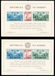 Сан-Марино 1945 г. • Mi# Block 4A,B(SC# 239,239i) • 10+15+25 L. • 50-летие реконструкции дворца правительства • MNH OG XF • блоки ( кат. - $350+ )