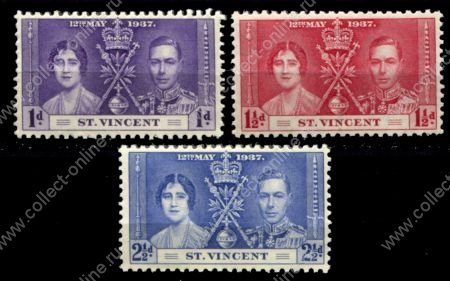 Ниуэ 1937 г. • Gb# 72-74 • Коронация Георга VI • полн. серия • MNH OG VF