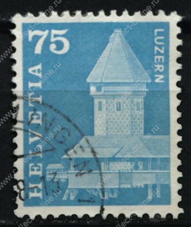 Швейцария 1960-3 гг. Sc# 393 • 75 c. • речные башни Люцерна • стандарт • Used VF