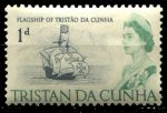 Тристан да Кунья 1965-1967 гг. • GB# 72 • 1 d. • Елизавета II осн. выпуск • Корабли • MH OG XF