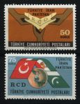 Турция 1965 г. • SC# 1648-9 • 50 и 75 k. • 1-я годовщина подписания регионального пакта развития • руины Памуккале • полн. серия • MNH OG VF