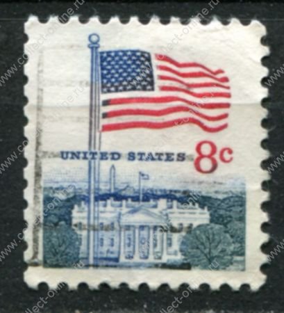 США 1968 г.(1970-1971) • Sc# 1338F • 8 c. • флаг • стандарт • Used F-VF