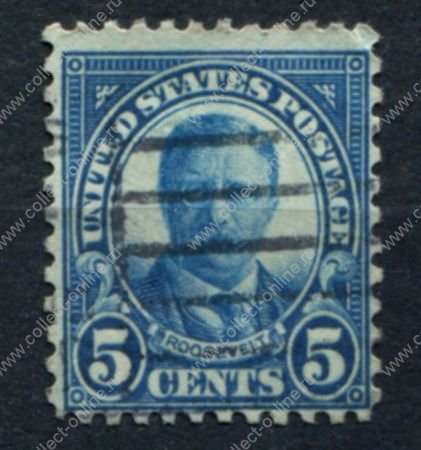 США 1922-1925 гг. • Sc# 557 • 5 c. • Теодор Рузвельт • стандарт • Used F-VF