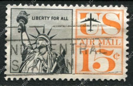 США 1959-1966 гг. • Sc# C58 • 15 c. • статуя Свободы • авиапочта • Used F-VF