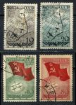 СССР 1938 г. • Сол# 583-6 • 10 - 80 коп. • Воздушная экспедиция на Северный Полюс • маршрут полета • Used F-VF