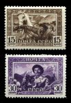 СССР 1941 г. • Сол# 798A-799A • 15 и 30 коп. • Киргизская ССР • греб. • полн. серия • MH OG VF