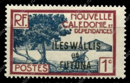 Уоллис и Футуна 1930-1938 гг. • Iv# 43 • 1 c. • надп. на марке Новой Каледонии • стандарт • MNH OG VF