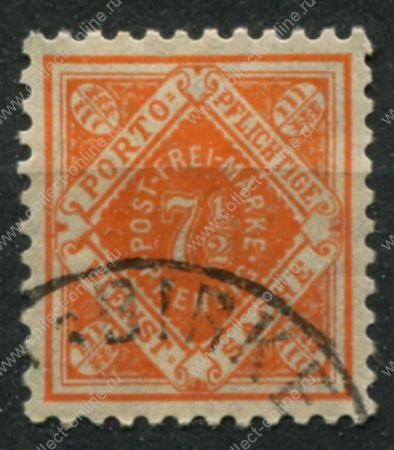 Вюртемберг 1916 г. • Mi# 120 • 7½ pf. • номинал в ромбе • служебный выпуск • Used F-VF