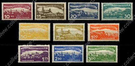 Вюртемберг 1920 г. • Mi# 272-281 • 10 pf. - 3 M. • виды городов • служебный выпуск • полн. серия • MH OG VF ( кат.- € 15 )