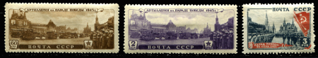 СССР 1946 г. • Сол# 1027-9 • 60 коп. - 3 руб. • Парад Победы • полн. серия • MH OG VF