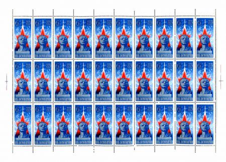 СССР 1975 г. • Сол# 4447,4447K • 6 коп. • День космонавтики • лист 30 марок(10х3) • MNH OG VF