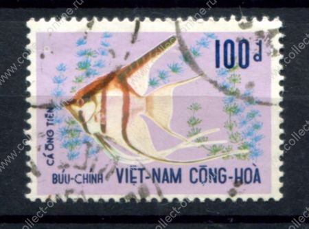 Южный Вьетнам 1971 г. • Sc# 404 • рыбы, рыба-ангел • концовка • Used F-VF