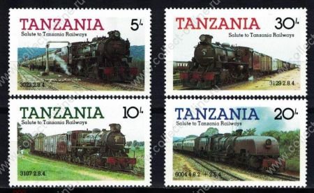 Танзания 1985 г. • Sc# 271-274 • локомотивы и паровозы • полн. серия • MNH OG VF