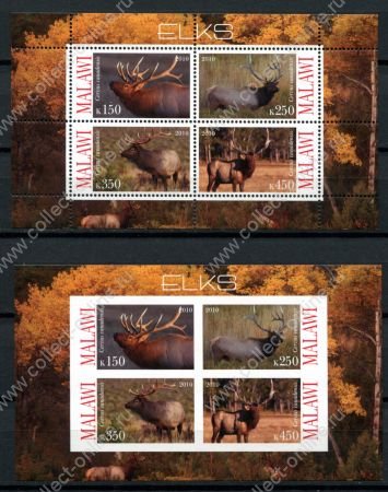 Малави 2010 г. • Mi# • Дикие животные, олени • 2 блока (зуб. и б.з.) • MNH OG VF