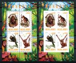 Малави 2010 г. • Mi# • Дикие животные, обезьяны, • 2 блока (зуб. и б.з.) • MNH OG VF